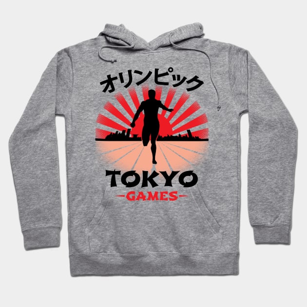 Runner Tokyo Olympics Track N Field Athlete Hoodie by atomguy